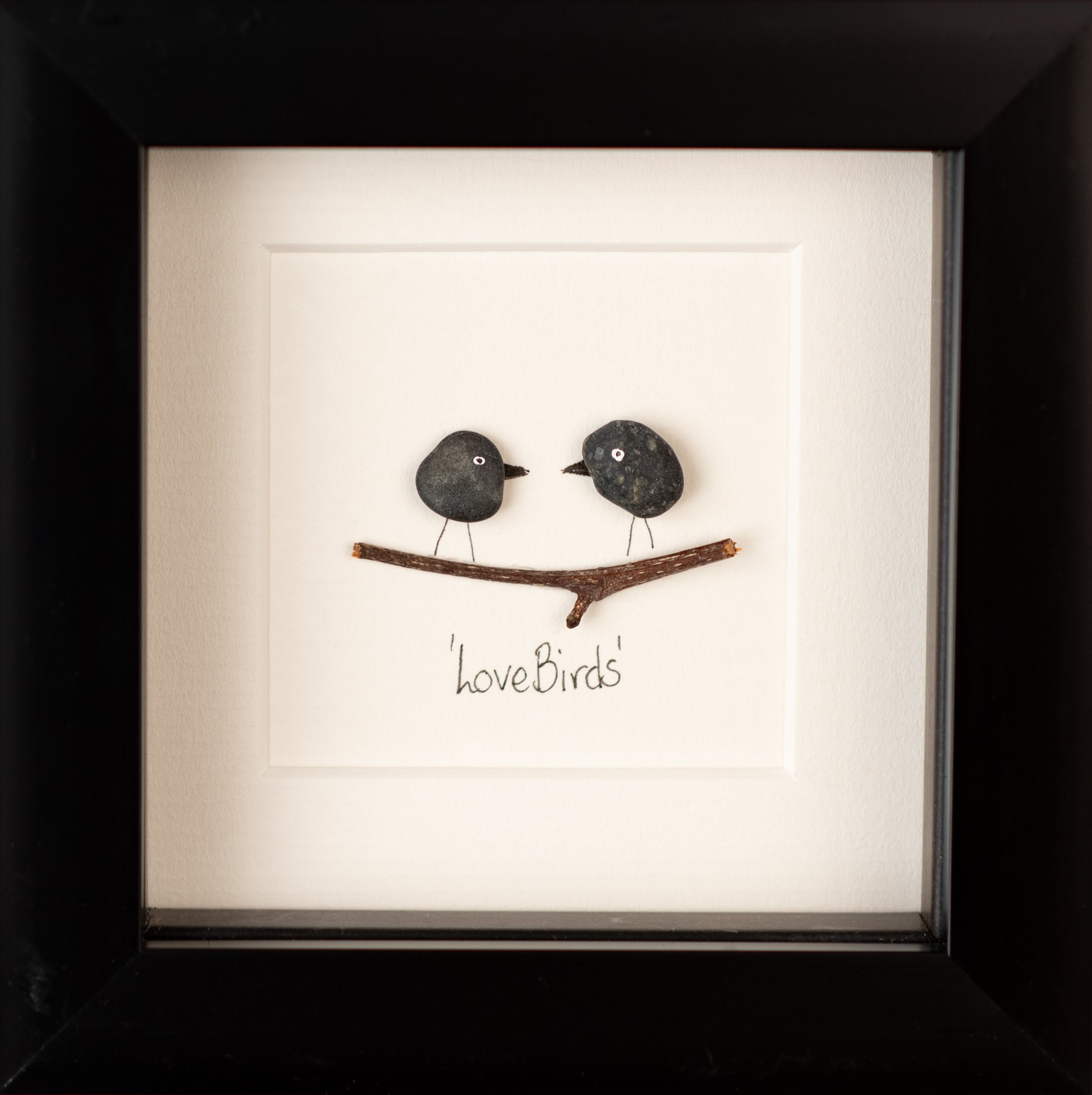 Mini Love Birds Pebble Picture